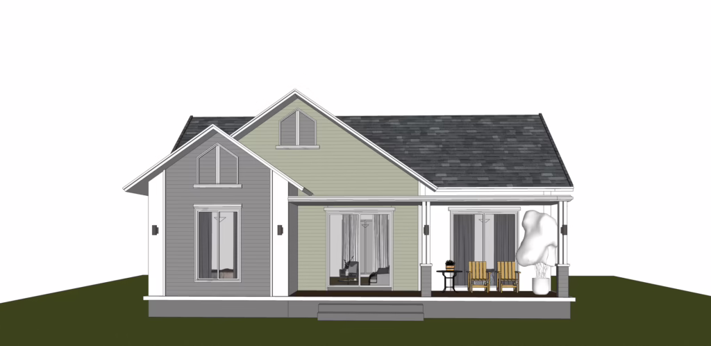 ตัวอย่างงานออกแบบบ้านด้วย สเก็ตอัพ 3d